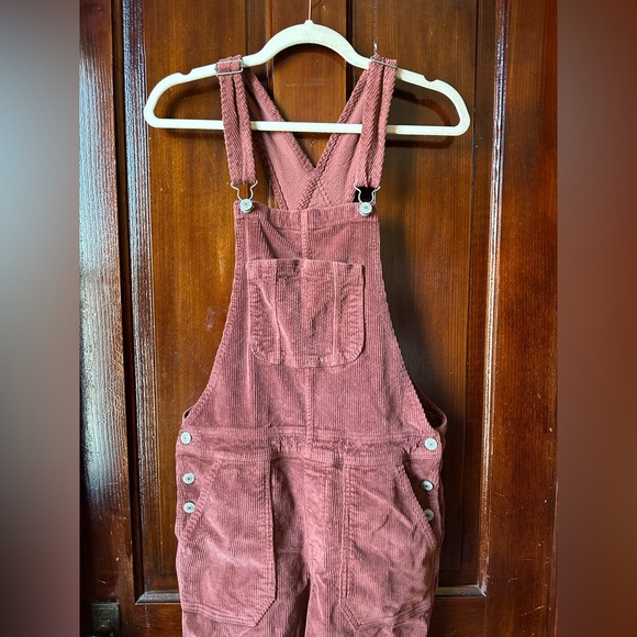 American Eagle Brown Corduroy Overalls Women’s Size M - Picture 3 of 11